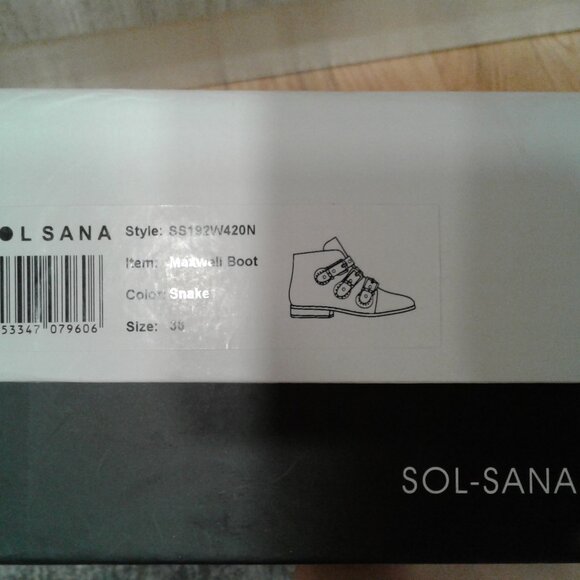 SOLSANA BOOTS BOOTIES WALKING SHOES FLATS WHITE SNAKE EMBOSSED LEATHER US 6 E 36 - Picture 14 of 14